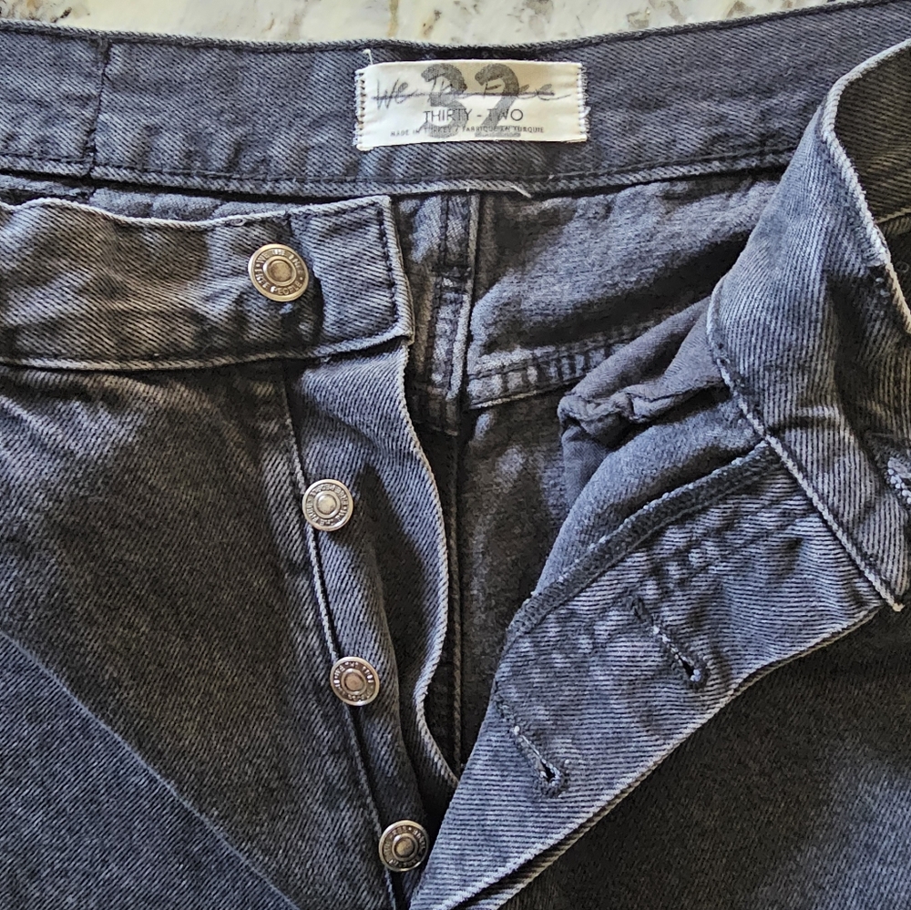 Free people black distressed denim